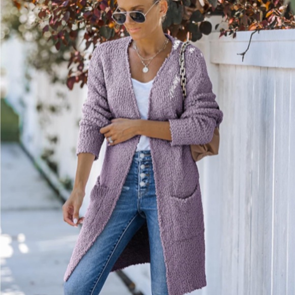 MEROKEETY Women's Long Sleeve Soft Chunky Knit Sweater Open Front Cardigans - Picture 2 of 11